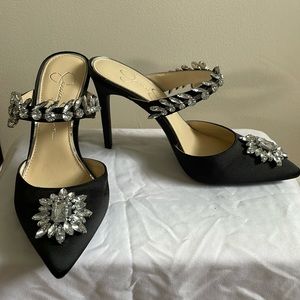JESSICA SIMPSON (Size 7) Rhinestone Pointed Toe Stiletto High Heel Slip On